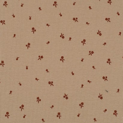 Tela de punto canalé florecillas lisa