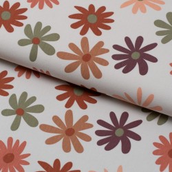 Tela de punto sudadera margaritas lomo