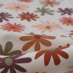 Tela de punto sudadera margaritas detalle