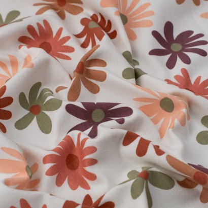 Tela de punto sudadera margaritas textura