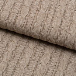 Tela de punto ochos trenzados lomo beige