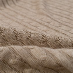 Tela de punto ochos trenzados detalle beige