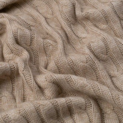 Tela de punto ochos trenzados textura beige