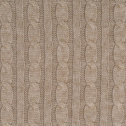 Tela de punto ochos trenzados lisa beige