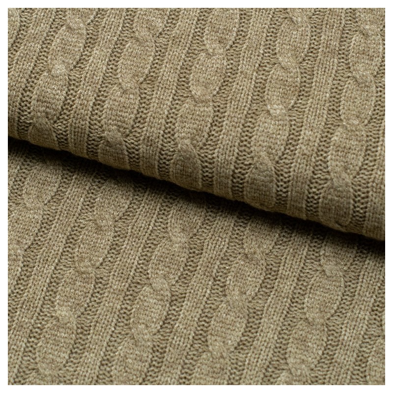 Tela de punto ochos trenzados lomo verde oliva