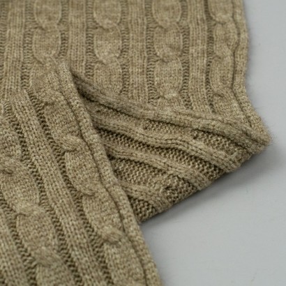 Tela de punto ochos trenzados revés verde oliva