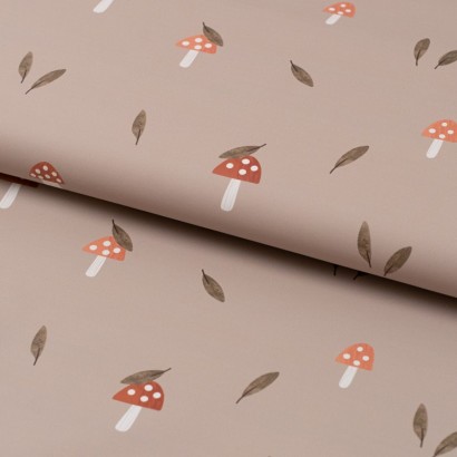 Tela de impermeables setas y hojas lomo