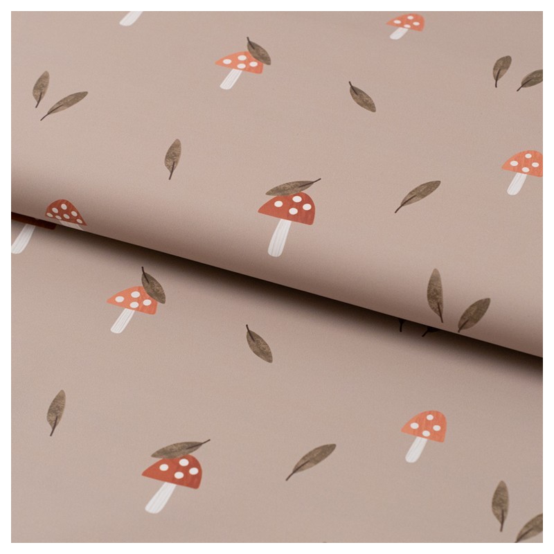 Tela de impermeables setas y hojas lomo