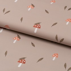 Tela de impermeables setas y hojas lomo