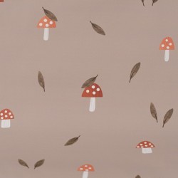 Tela de impermeables setas y hojas lisa