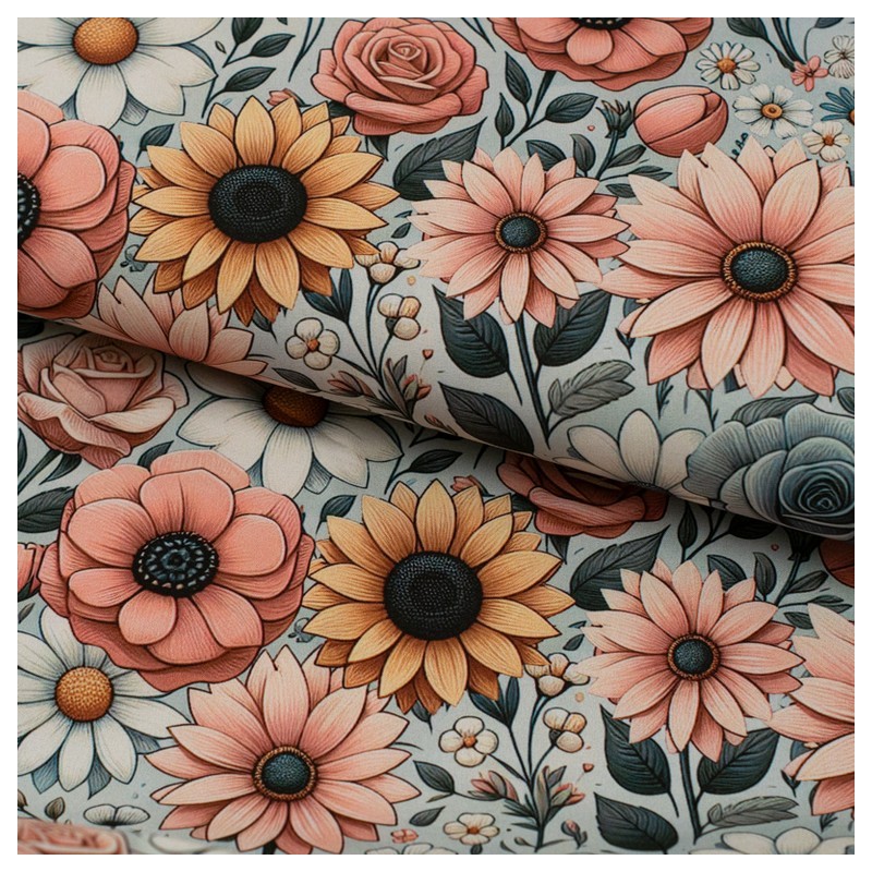 Tela de impermeables flores vintage lomo