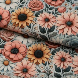 Tela de impermeables flores vintage lomo