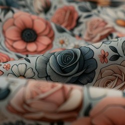 Tela de impermeables flores vintage detalle