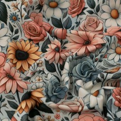 Tela de impermeables flores vintage textura