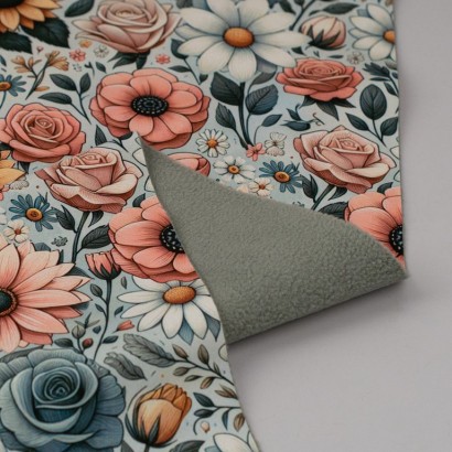 Tela de impermeables flores vintage revés