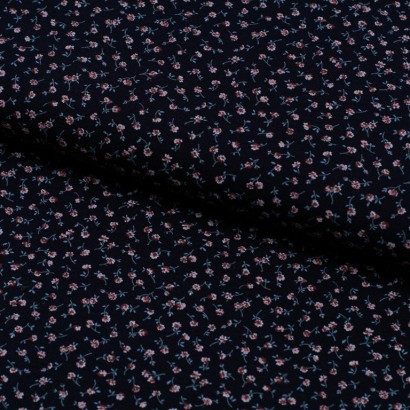 Tela de punto florecillas lomo