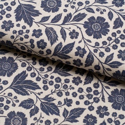 Tela de loneta ramas de flores lomo