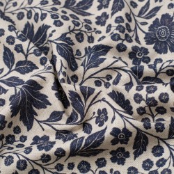 Tela de loneta ramas de flores textura