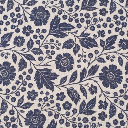 Tela de loneta ramas de flores lisa