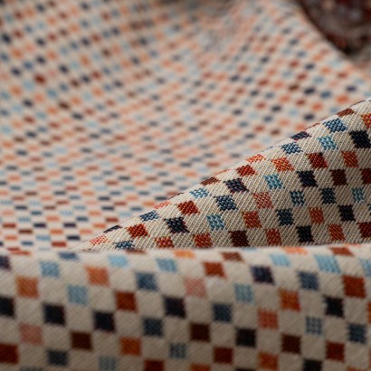 Tela de gobelino rombos colores detalle