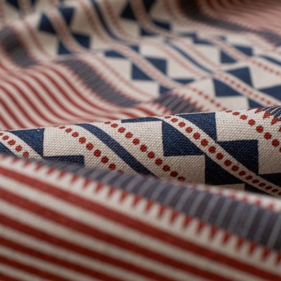 Tela de loneta lino tipo kilim detalle