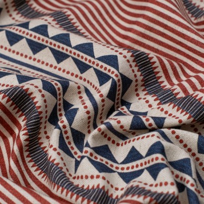 Tela de loneta lino tipo kilim textura