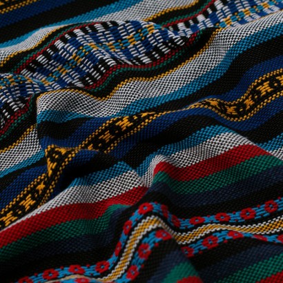 Tela de alpujarra etnica contraste textura azul