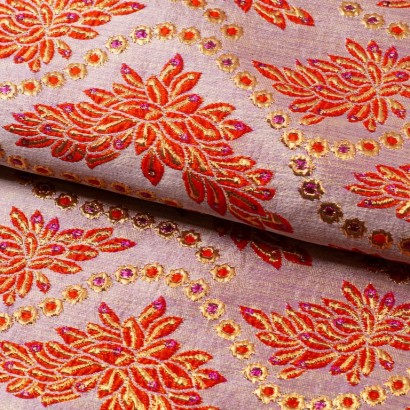 Tela de brocado floral festivo lomo