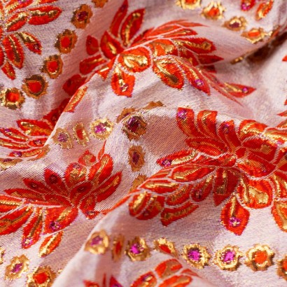 Tela de brocado floral festivo textura