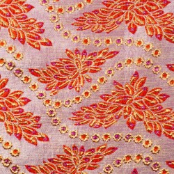 Tela de brocado floral festivo lisa