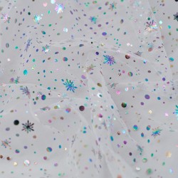 Tela de tul topos estrellas textura