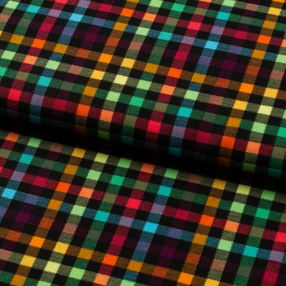 Tela de tergal cuadros fluor lomo