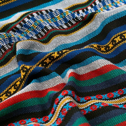 Tela de alpujarra etnica contraste textura azul