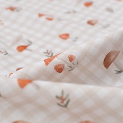 Tela de algodon algodon vichy setas detalle