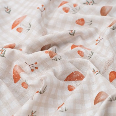 Tela de algodon algodon vichy setas textura