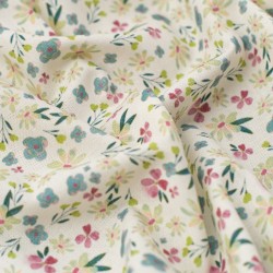 Tela de algodón florecillas primavera textura