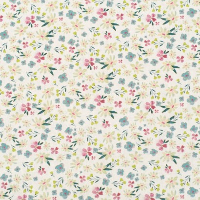 Tela de algodón florecillas primavera lisa