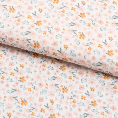 Tela de muselina florecillas primavera lomo