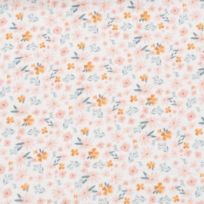 Tela de muselina florecillas primavera lisa