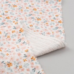 Tela de muselina florecillas primavera reves