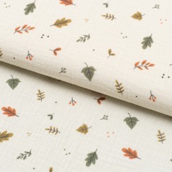 Tela de muselina hojas silvestres lomo