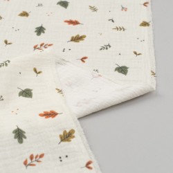 Tela de muselina hojas silvestres reves