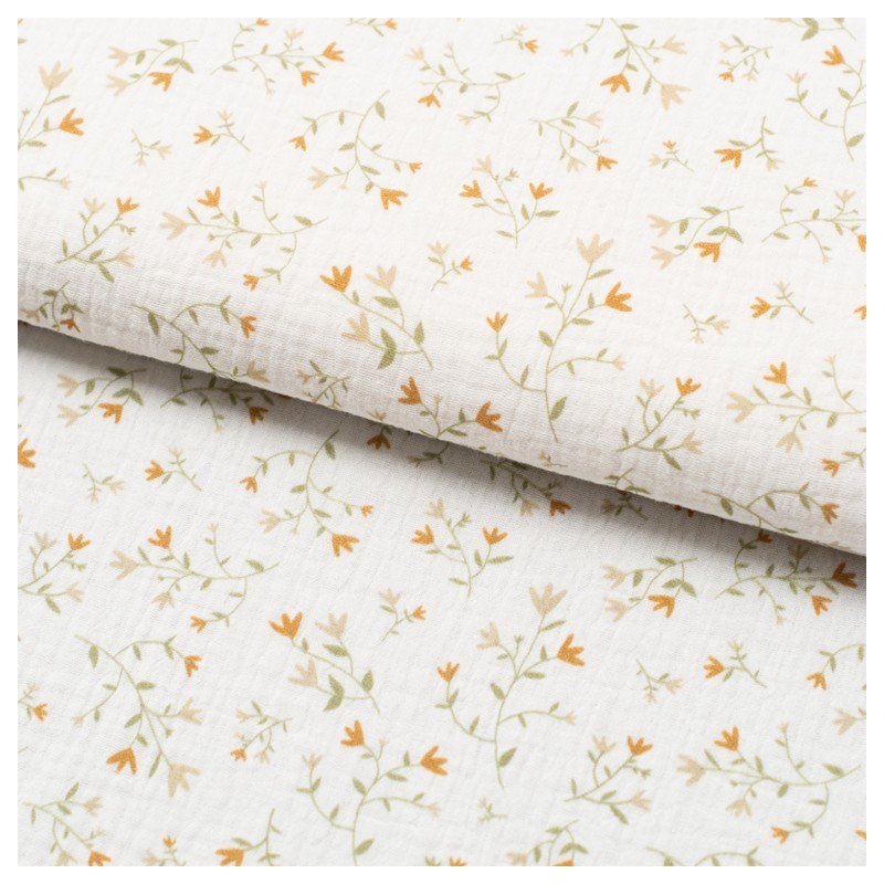 Tela de muselina ramitas botanicas lomo