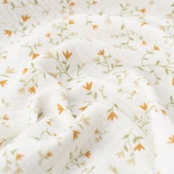 Tela de muselina ramitas botanicas textura