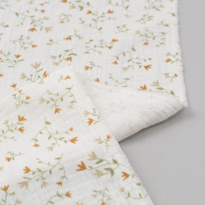 Tela de muselina ramitas botanicas reves