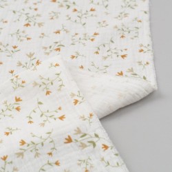 Tela de muselina ramitas botanicas reves