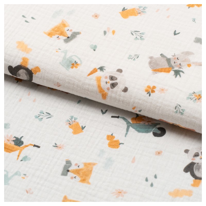 Tela de muselina animales del bosque lomo