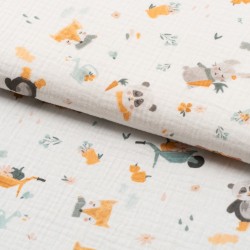 Tela de muselina animales del bosque lomo