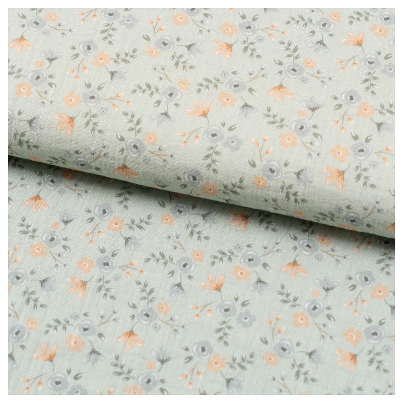 Tela de muselina flores acuarela lomo