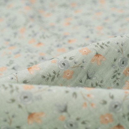 Tela de muselina flores acuarela detalle